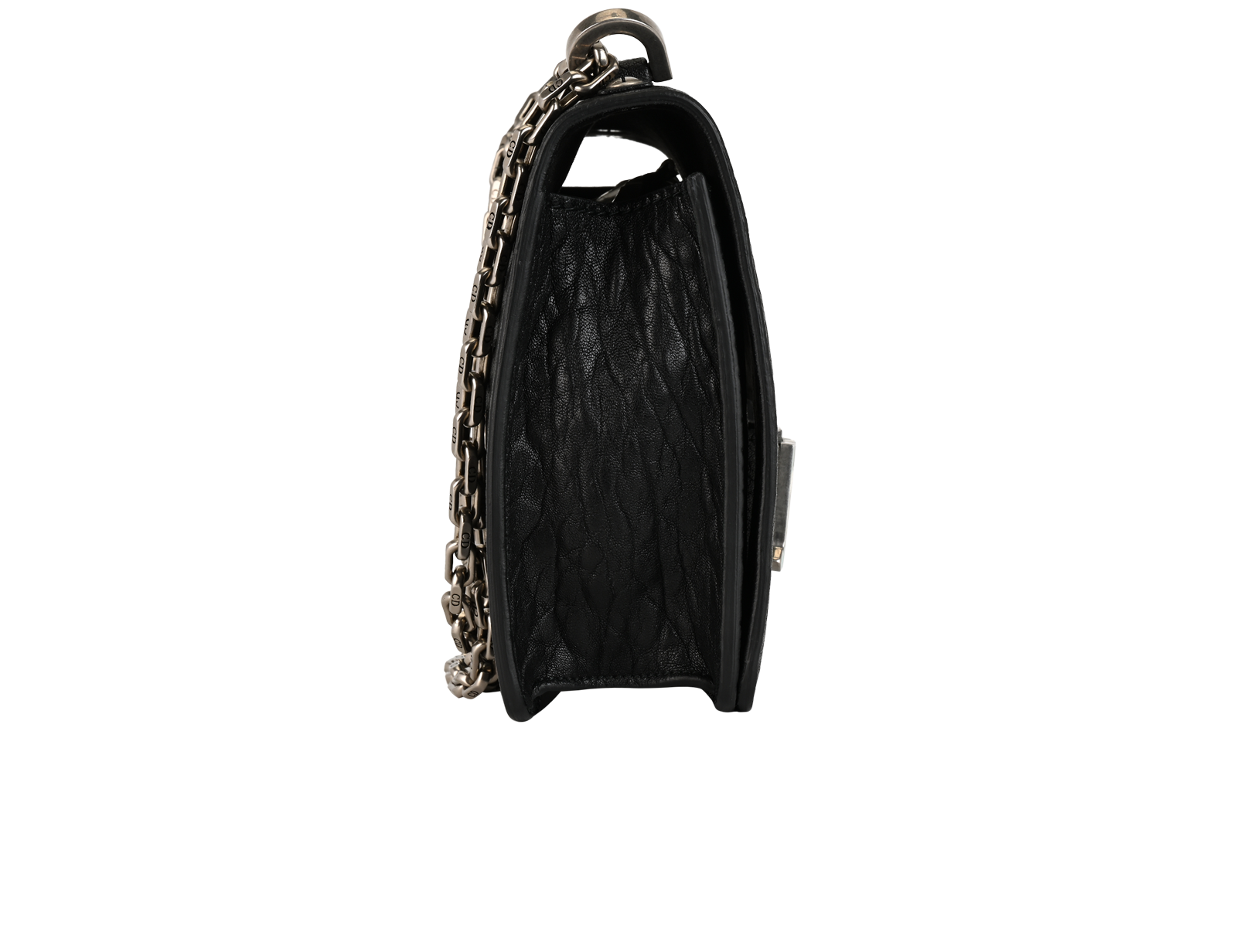 J'adior Flap Bag, &pound;750, Handbags, Black, Leather, Side view